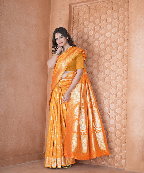 Soft Silk Saree Heavy Banarasi Traditional Wear Sari With Blouse