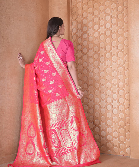 Soft Silk Saree Heavy Banarasi Traditional Wear Sari With Blouse