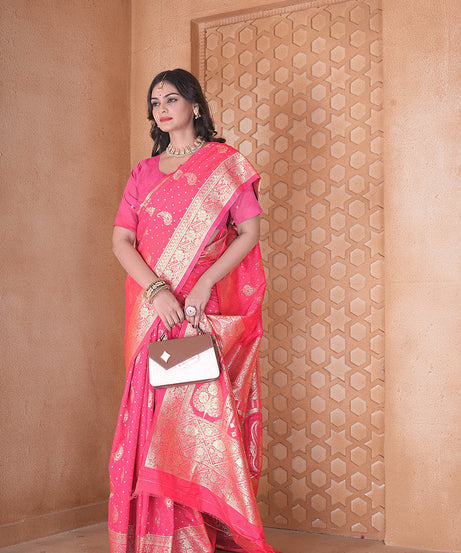 Soft Silk Saree Heavy Banarasi Traditional Wear Sari With Blouse