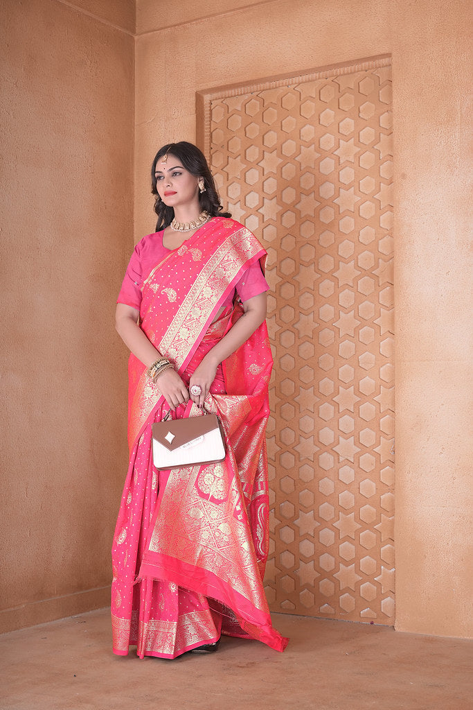 Soft Silk Saree Heavy Banarasi Traditional Wear Sari With Blouse