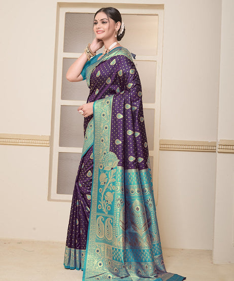 Women's Festival Wedding Wear Saree, Heavy Banarasi Sari With Blouse