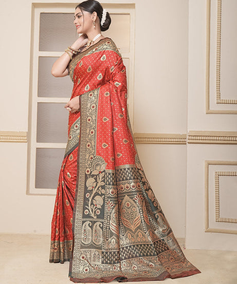 Women's Festival Wedding Wear Saree, Heavy Banarasi Sari With Blouse