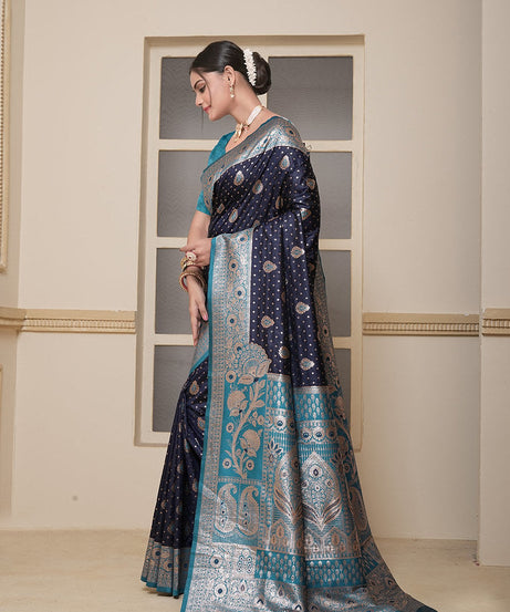 Women's Festival Wedding Wear Saree, Heavy Banarasi Sari With Blouse