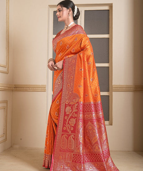 Women's Festival Wedding Wear Saree, Heavy Banarasi Sari With Blouse