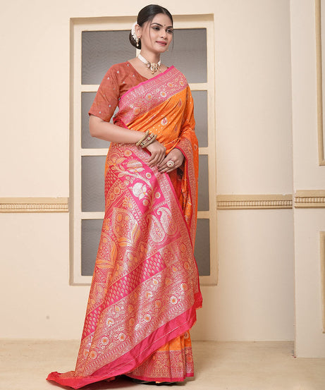 Women's Festival Wedding Wear Saree, Heavy Banarasi Sari With Blouse