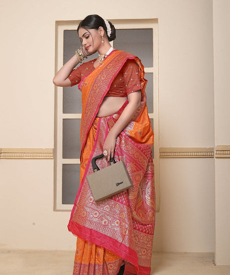 Women's Festival Wedding Wear Saree, Heavy Banarasi Sari With Blouse