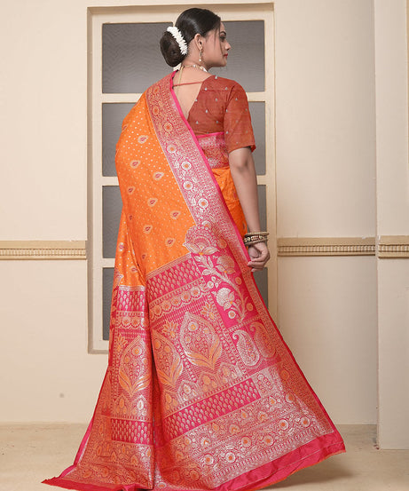 Women's Festival Wedding Wear Saree, Heavy Banarasi Sari With Blouse