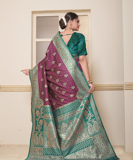 Women's Festival Wedding Wear Saree, Heavy Banarasi Sari With Blouse