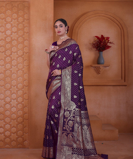 Women's Soft Silk Sari Beautiful Traditional Heavy Banarasi Saree With Blouse