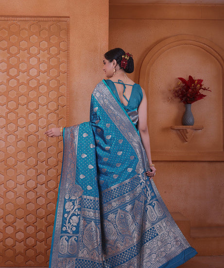 Women's Soft Silk Sari Beautiful Traditional Heavy Banarasi Saree With Blouse