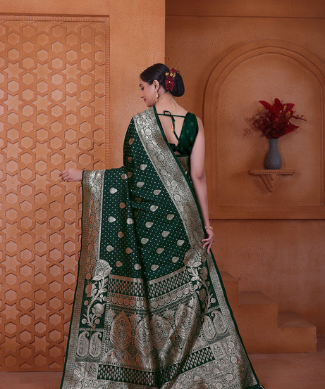 Women's Soft Silk Sari Beautiful Traditional Heavy Banarasi Saree With Blouse