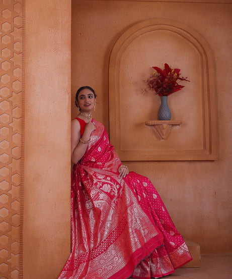 Women's Soft Silk Sari Beautiful Traditional Heavy Banarasi Saree With Blouse