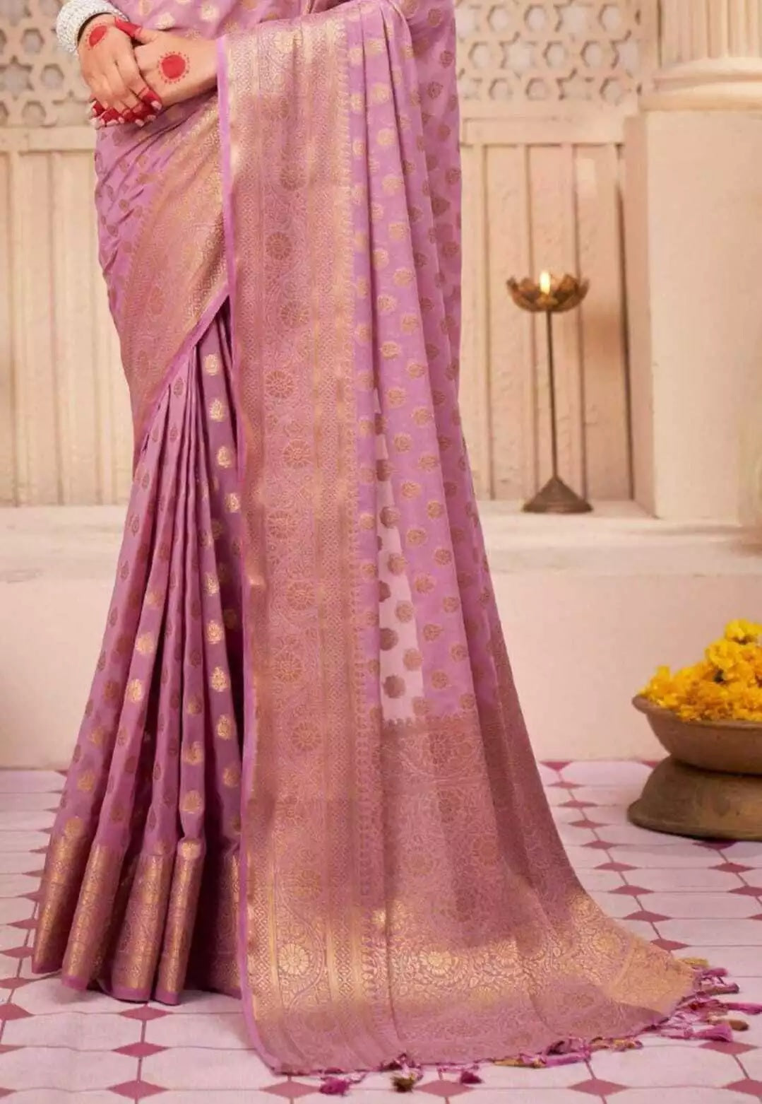 Banarasi Soft Silk Saree With Blouse For Women's
