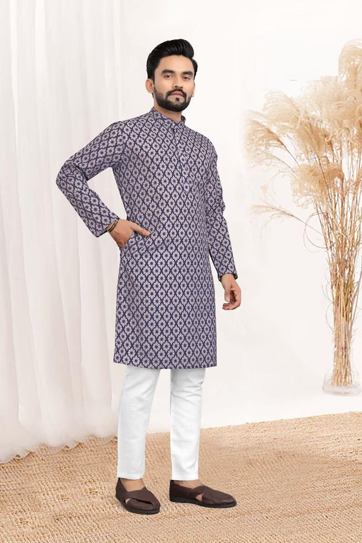 Pure Cotton Men's Kurta Pajama Set