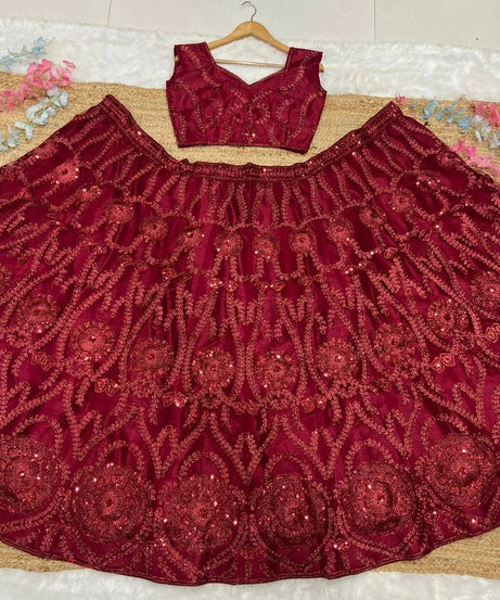 Stylish Wedding Lehenga Choli Bridesmaids With Glitter Dori Work , Ethnic Lehenga Choli 12-BS