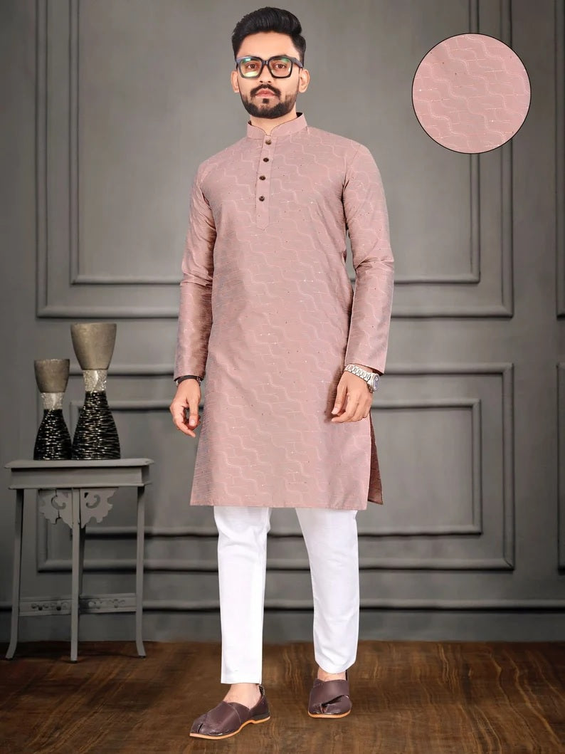 Men's Jacquard Kurta Pajama Set