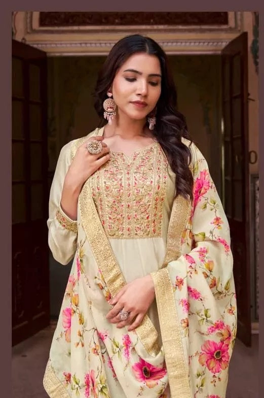 Silk Indian Wedding Pakistani Wear Top Bottom & Dupatta