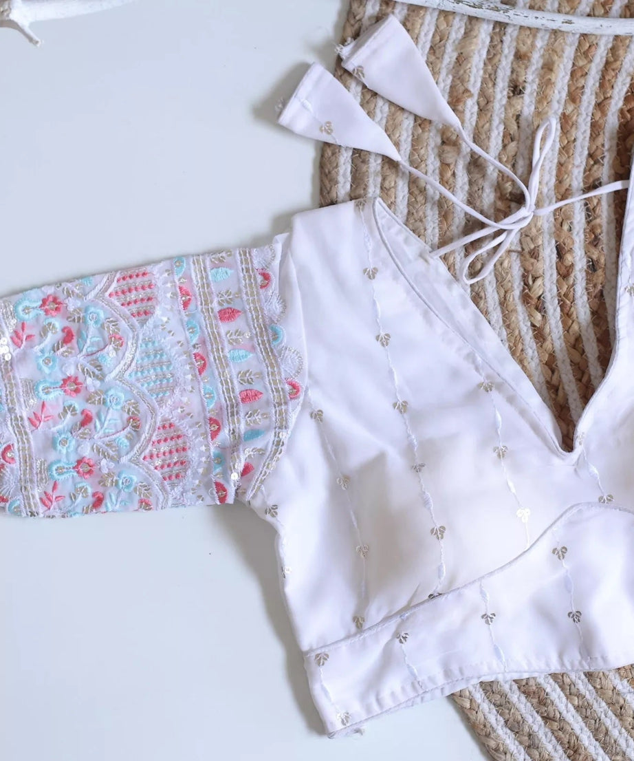 Party Wear Ethnic Full Stitched Strawberry Silk Blouse & Choli