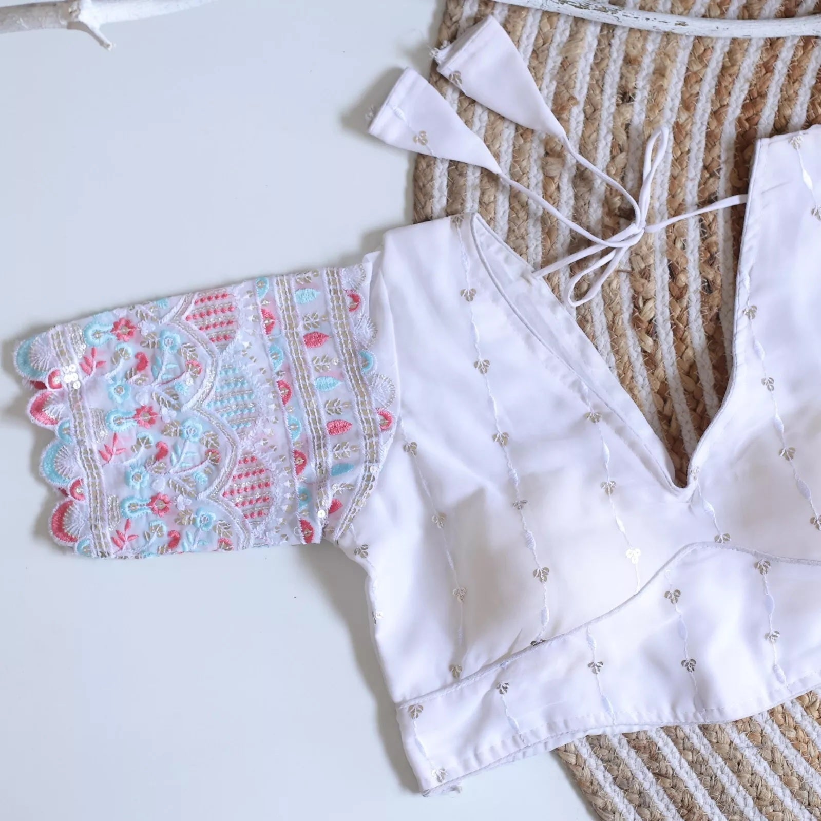 Party Wear Ethnic Full Stitched Strawberry Silk Blouse & Choli