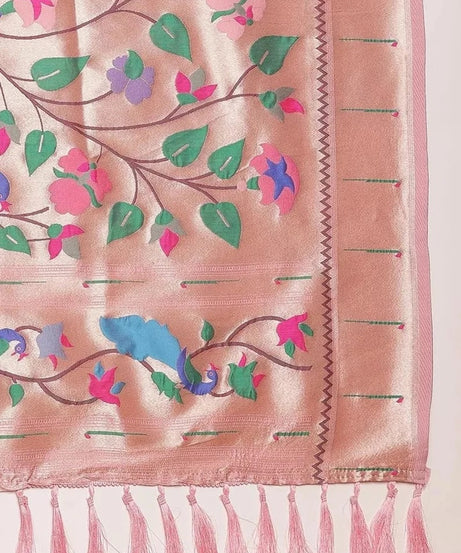 Traditional Banarasi Silk Saree with Gold Zari Weaving Sari & Blouse