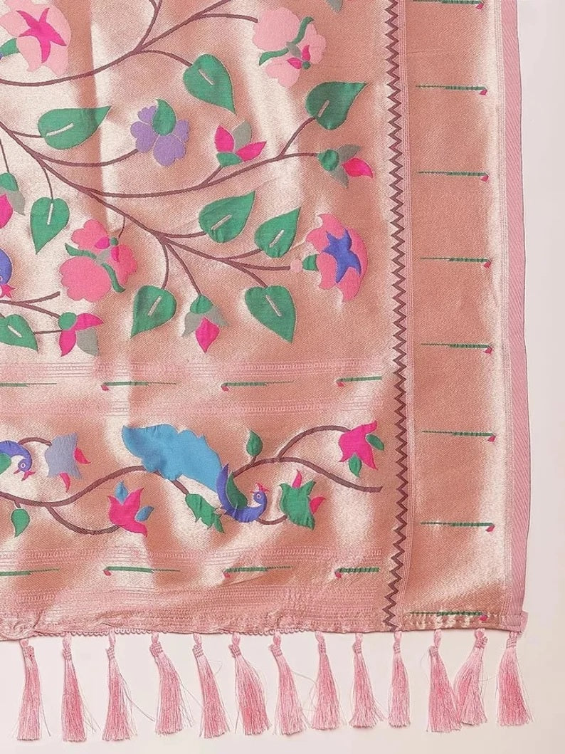 Traditional Banarasi Silk Saree with Gold Zari Weaving Sari & Blouse