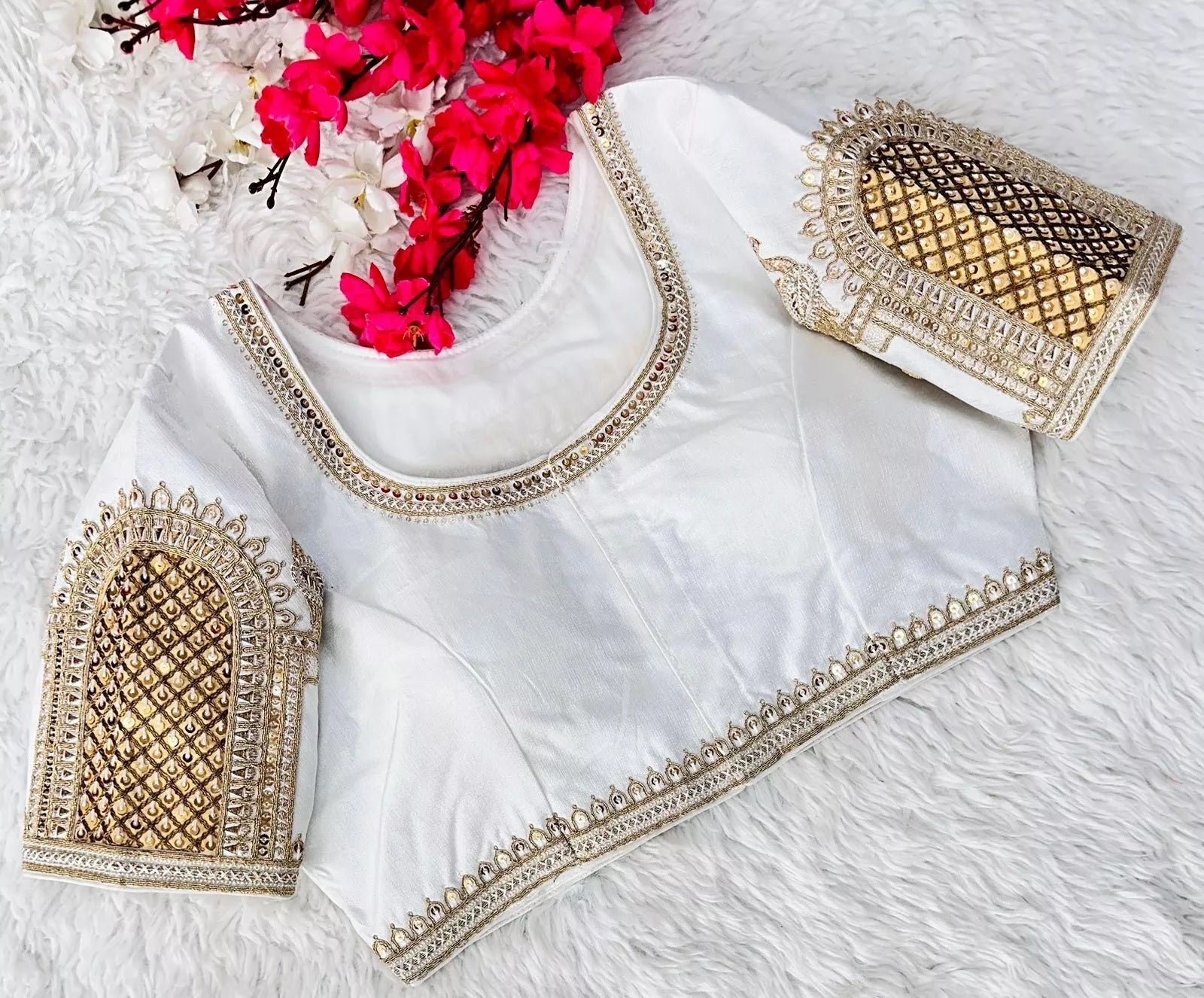 Full Stitched Watermelon Silk Function New Wedding Blouse & Choli