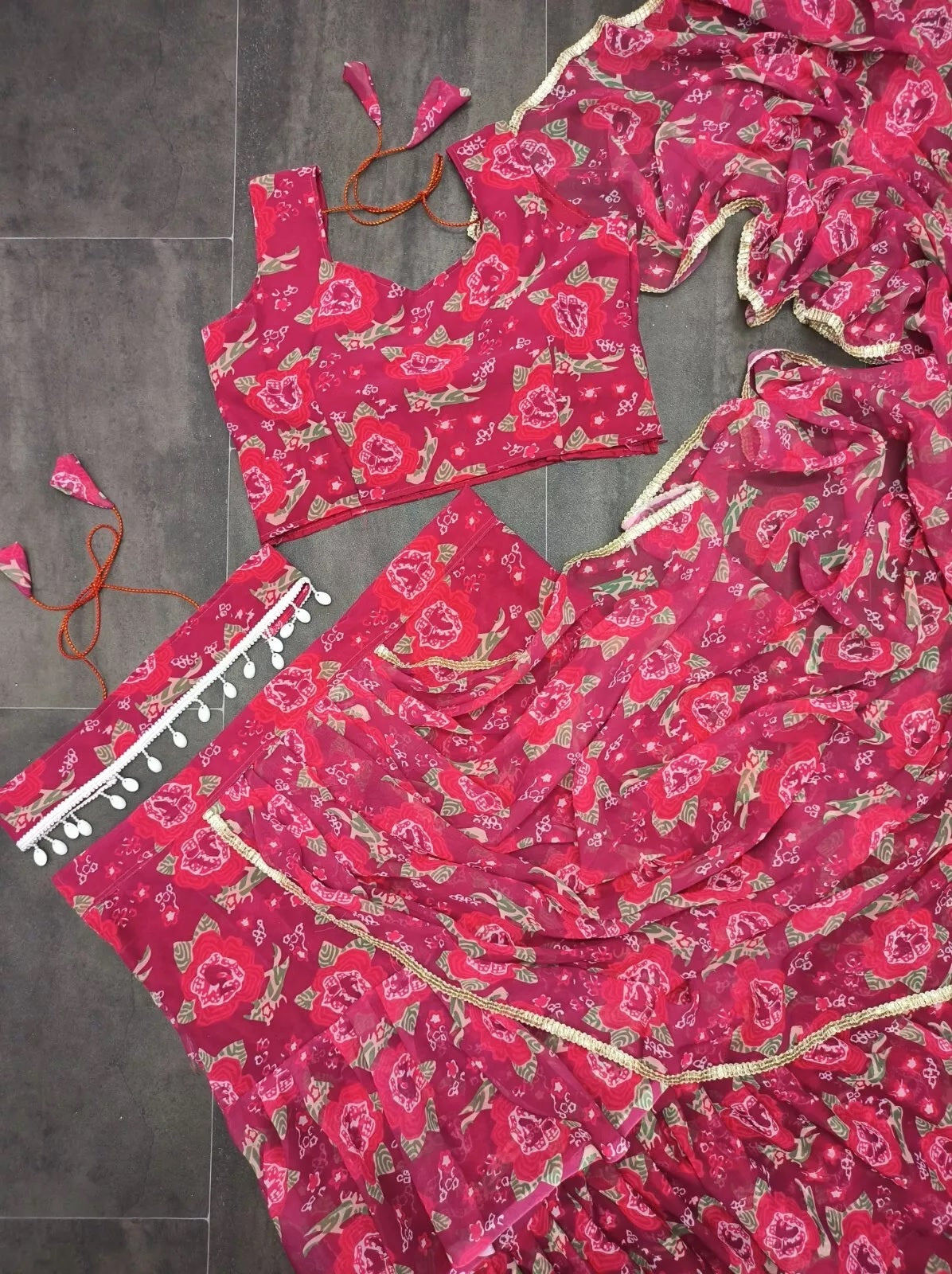 Georgette With Digital Print Lehenga Blouse With Blouse