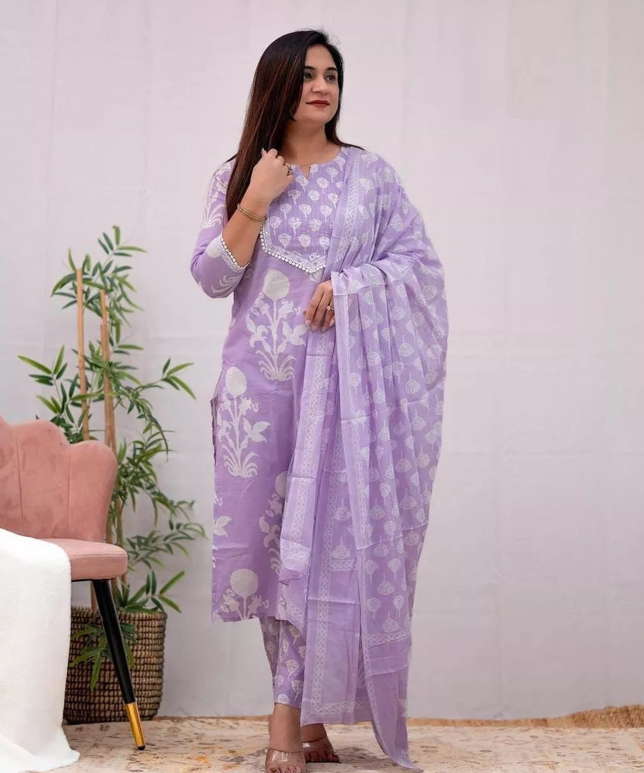 Cotton Fabric Fancy Bollywood Exclusive Kurti Pant & Dupatta