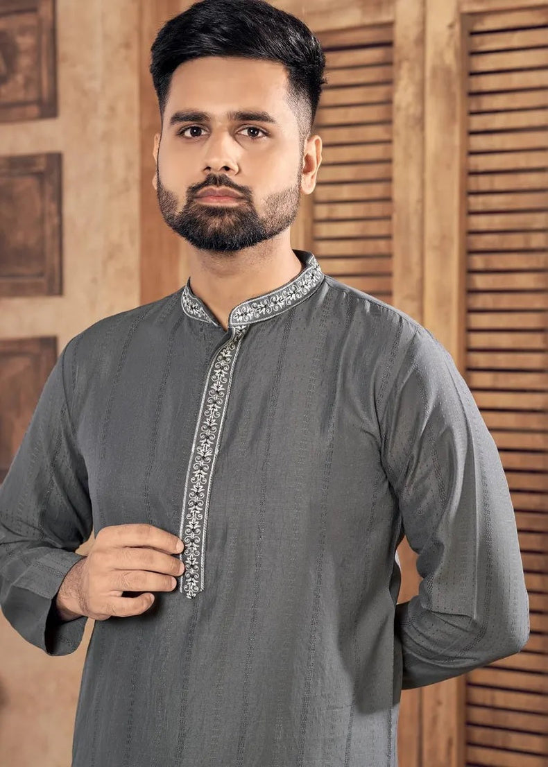 Pure Viscose With Embroidery Work Kurta Pajama Set