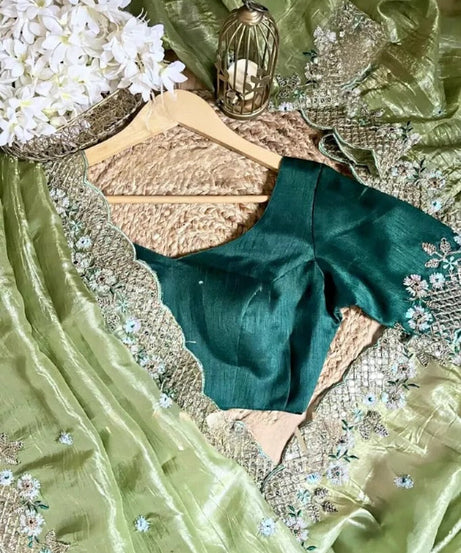 Bollywood Wedding Wear Crunchy Silk Saree, Party Wear Ethnic Sari & Blouse