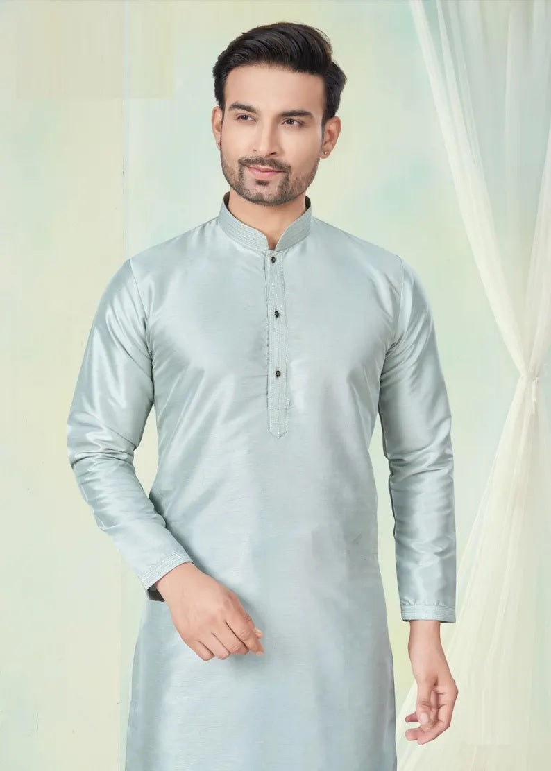 Pure Silk Kurta Pajama For Men's
