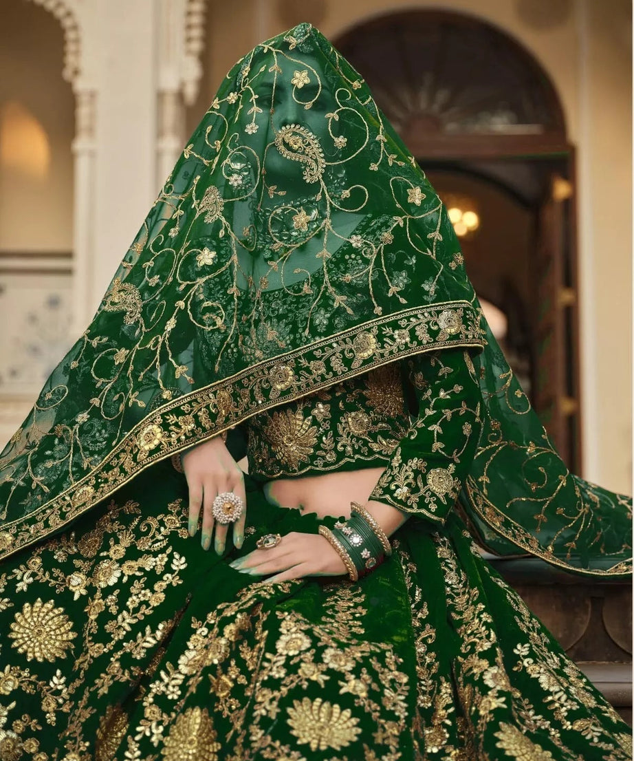 9000 Heavy Velvet Festival Classic Indian Bollywood Lehenga Blouse Dupatta