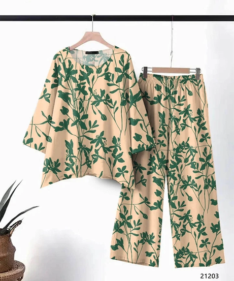 Women's Wear Pure cotton print with tone concept Top With Plazo co-ord set 12-SH