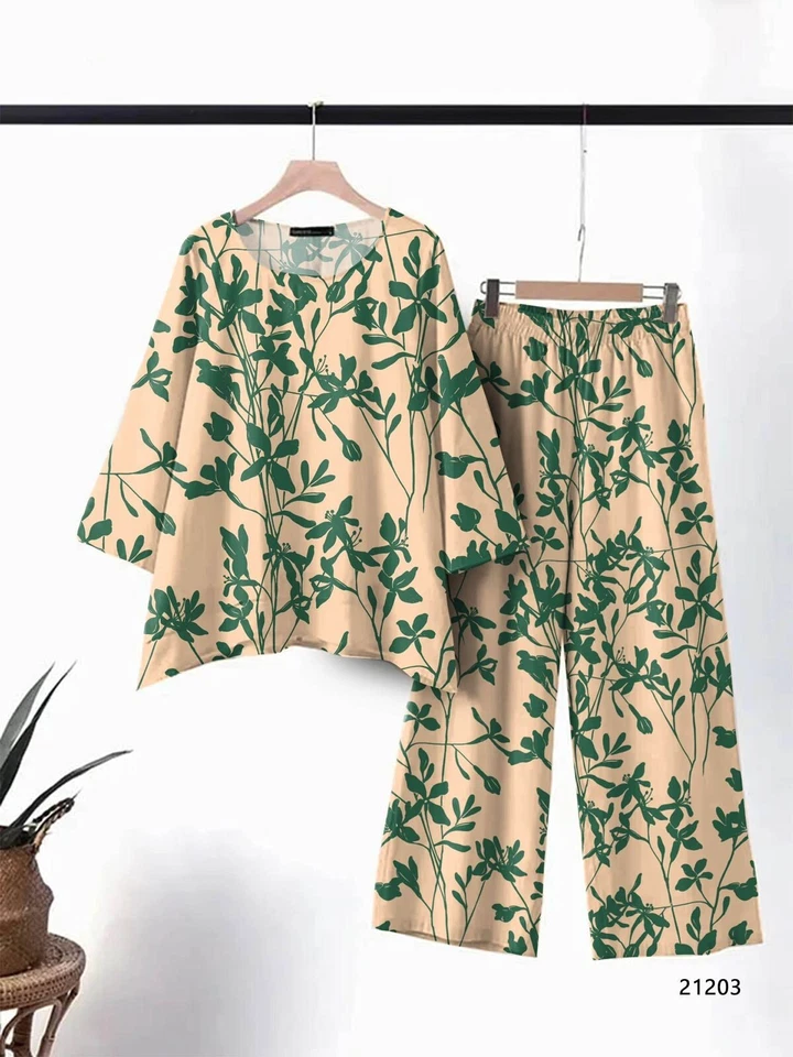 Women's Wear Pure cotton print with tone concept Top With Plazo co-ord set 12-SH