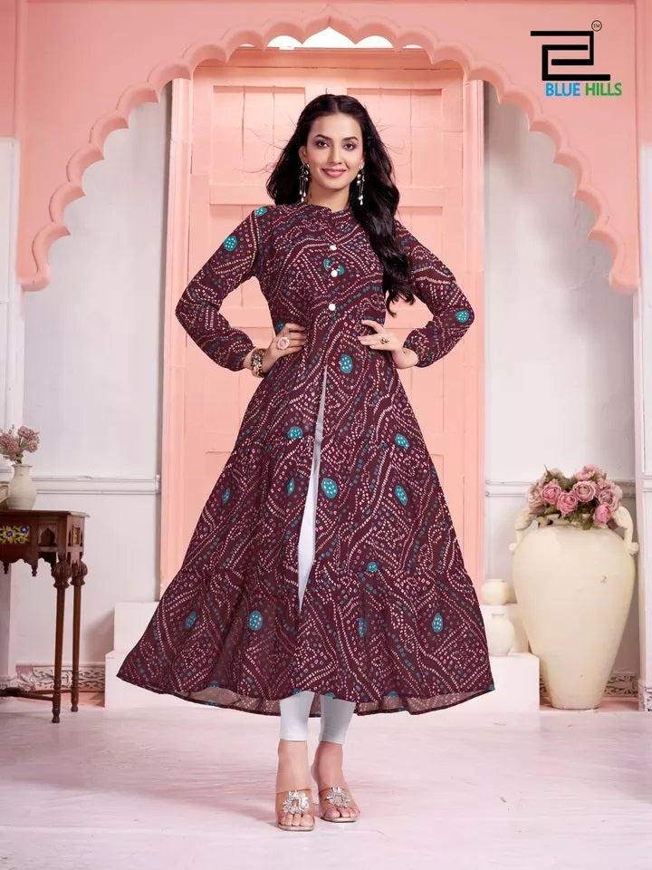 Pure Georgette With Half Inner Crepe Long Anarkali Gown & Dress