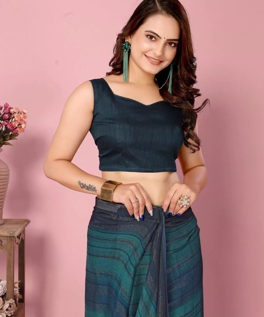 Traditional Rangoli Zari Silk Saree Blouse