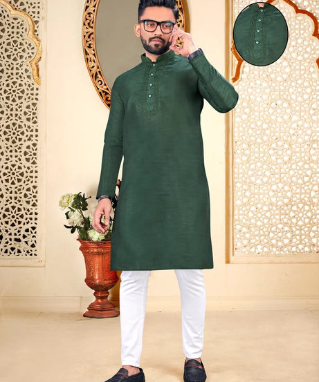 Malbari With Embroidery Work kurta Polo pant Set