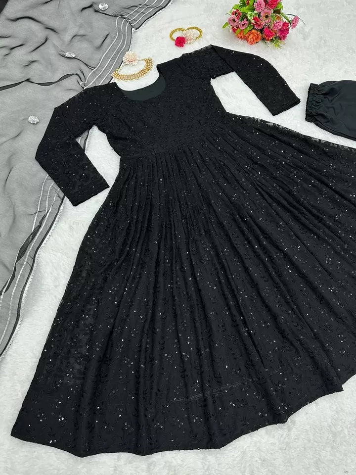 Designer Festival Wear Full Stitched Faux Georgette Top Pant Dupatta