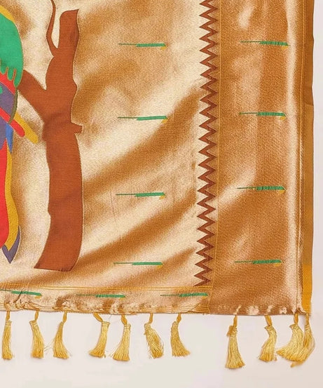 Pure Soft Kanchivaram Paithani Silk Saree With Blouse