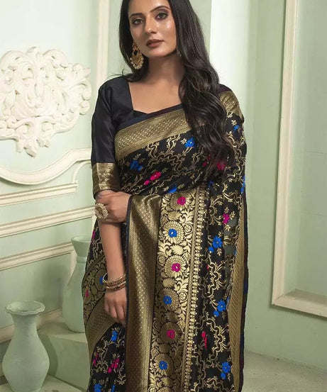 Classic Banarasi Soft Silk Wedding Sari & Blouse