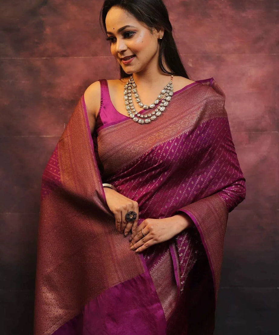 Bollywood Ethnic Banarasi Soft Silk Saree & Blouse