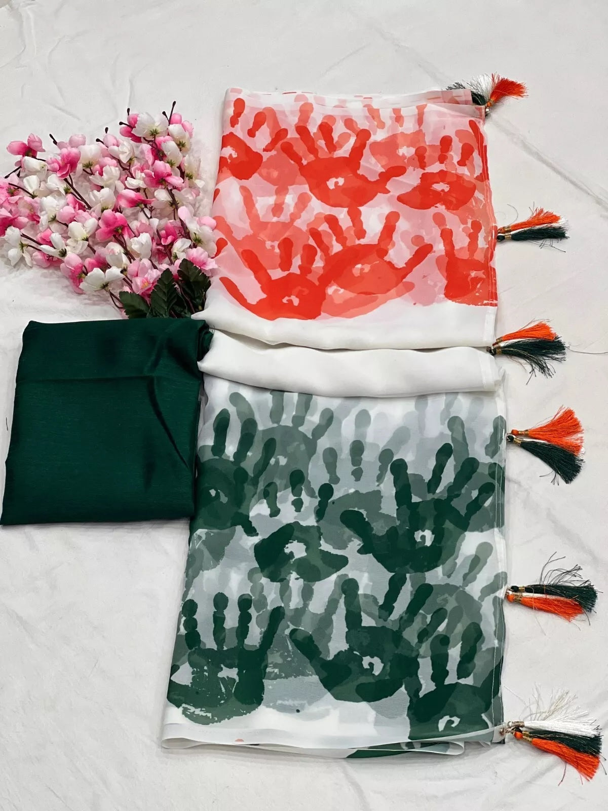 Faux Georgette With Beautiful Digital Printed Saree With Blouse