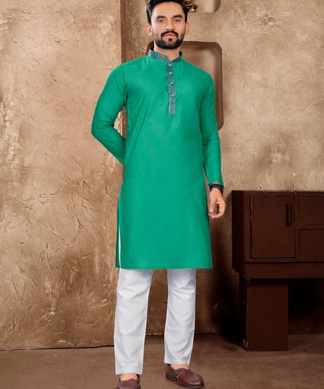 Men's Linen Silk kurta Pajama Set