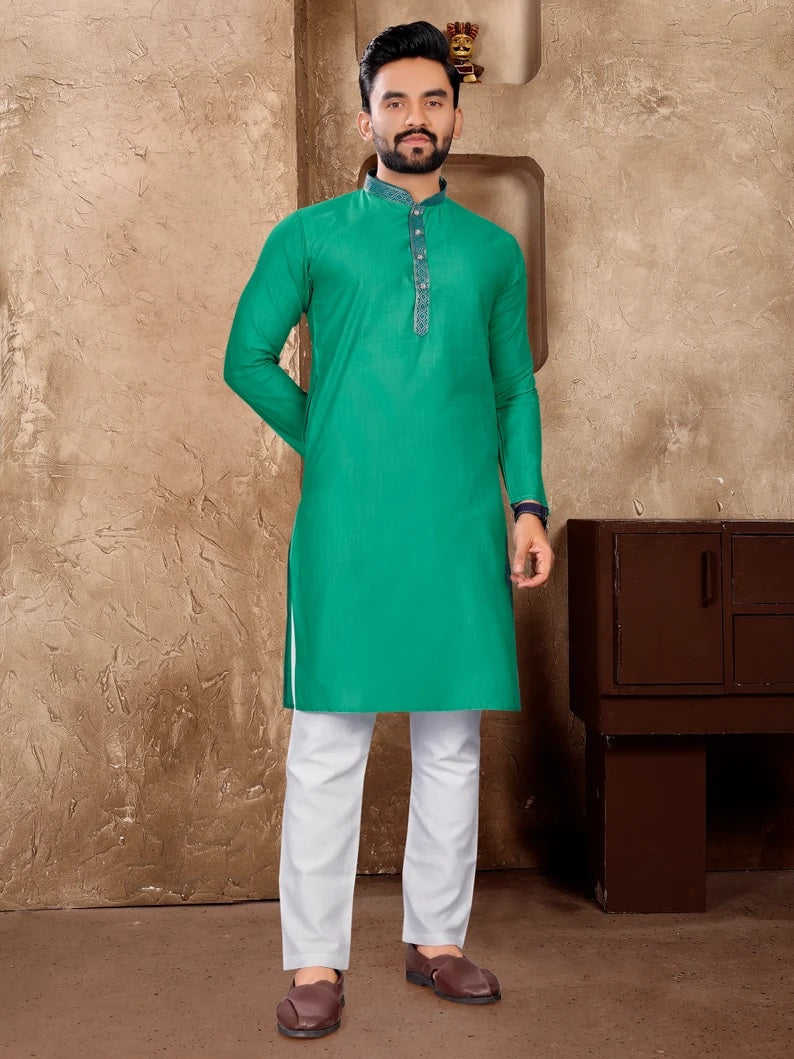 Men's Linen Silk kurta Pajama Set