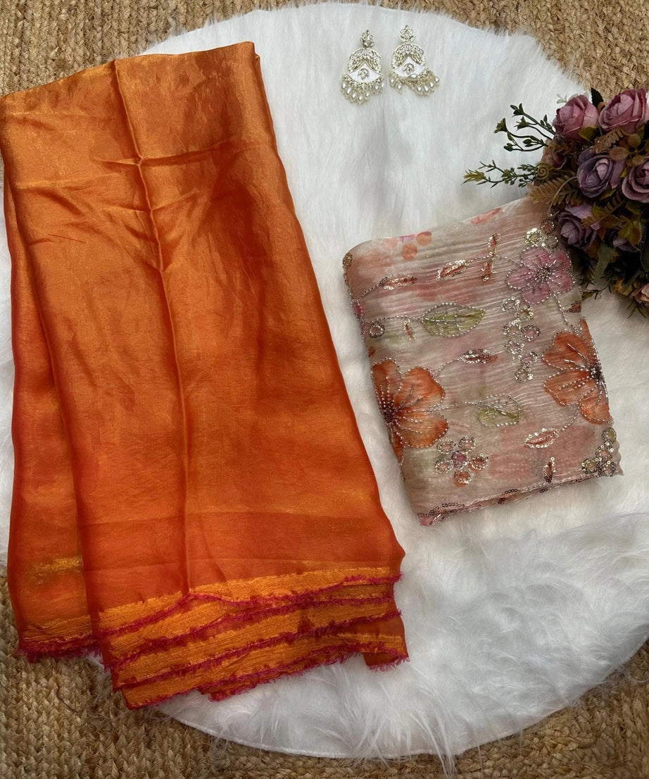 Soft Tebi Silk With Digital Print Saree, Traditional Wear Sari With Blouse