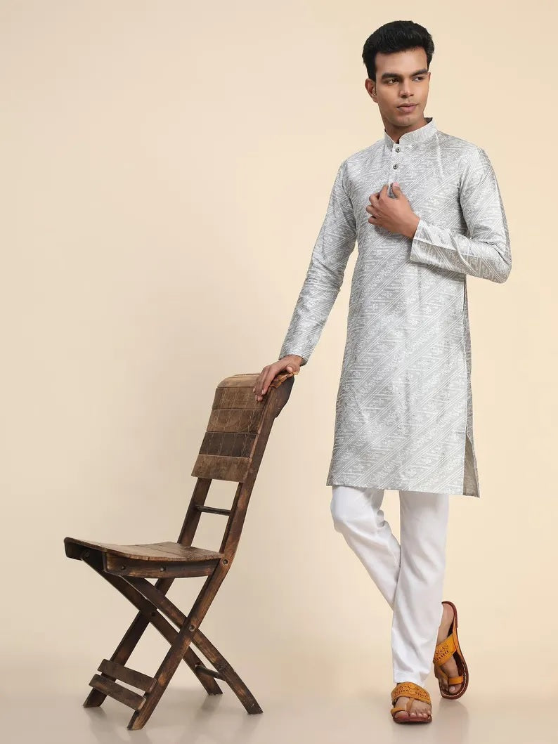 Men's Ethnic Wear Jacquard Kurta Pajama