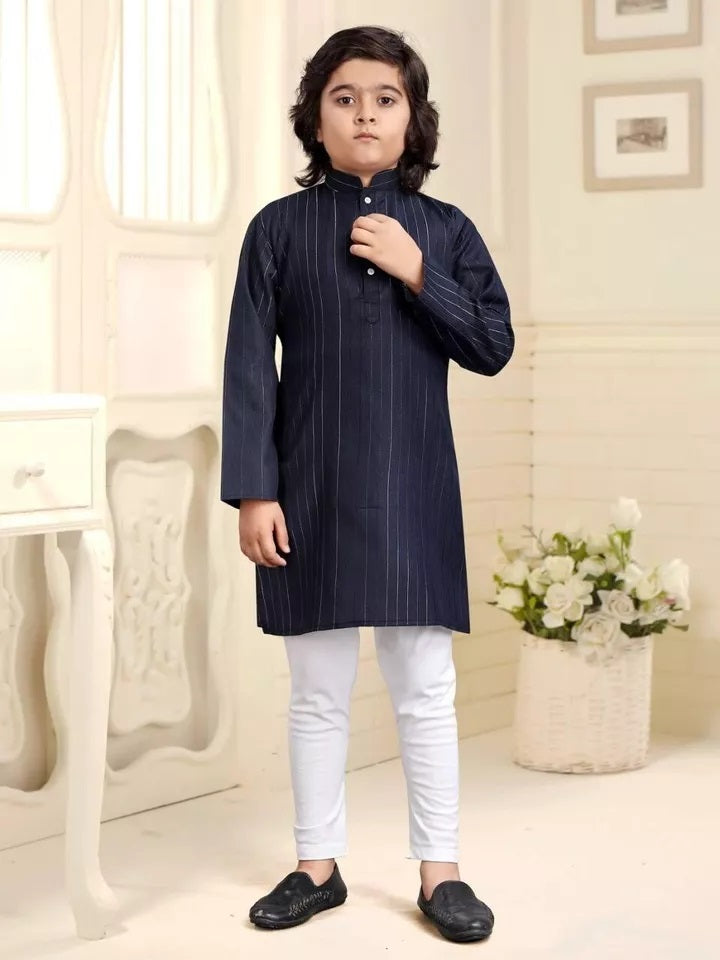 Designer Wedding Wear Pure Cotton Kurta Pajama Set For Kid's & Boy's