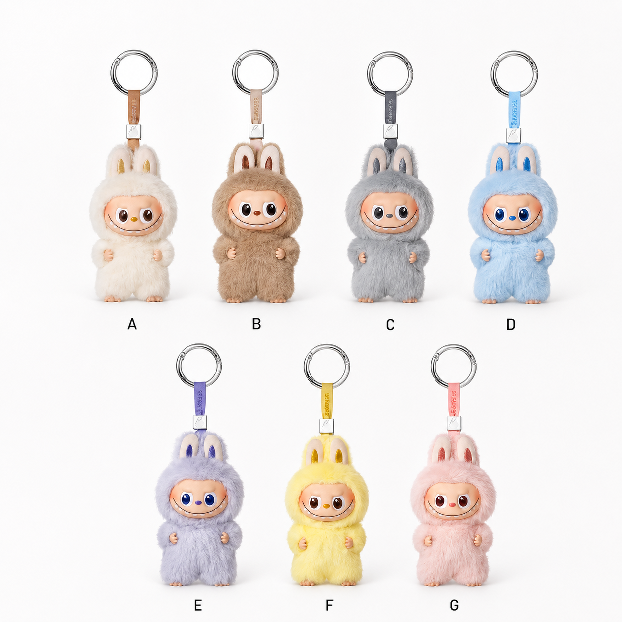 Labubu Plush Keychain | Cute Bunny Monster Bag Charm | Collectible Plush Doll Key Ring | Backpack & Purse Accessory