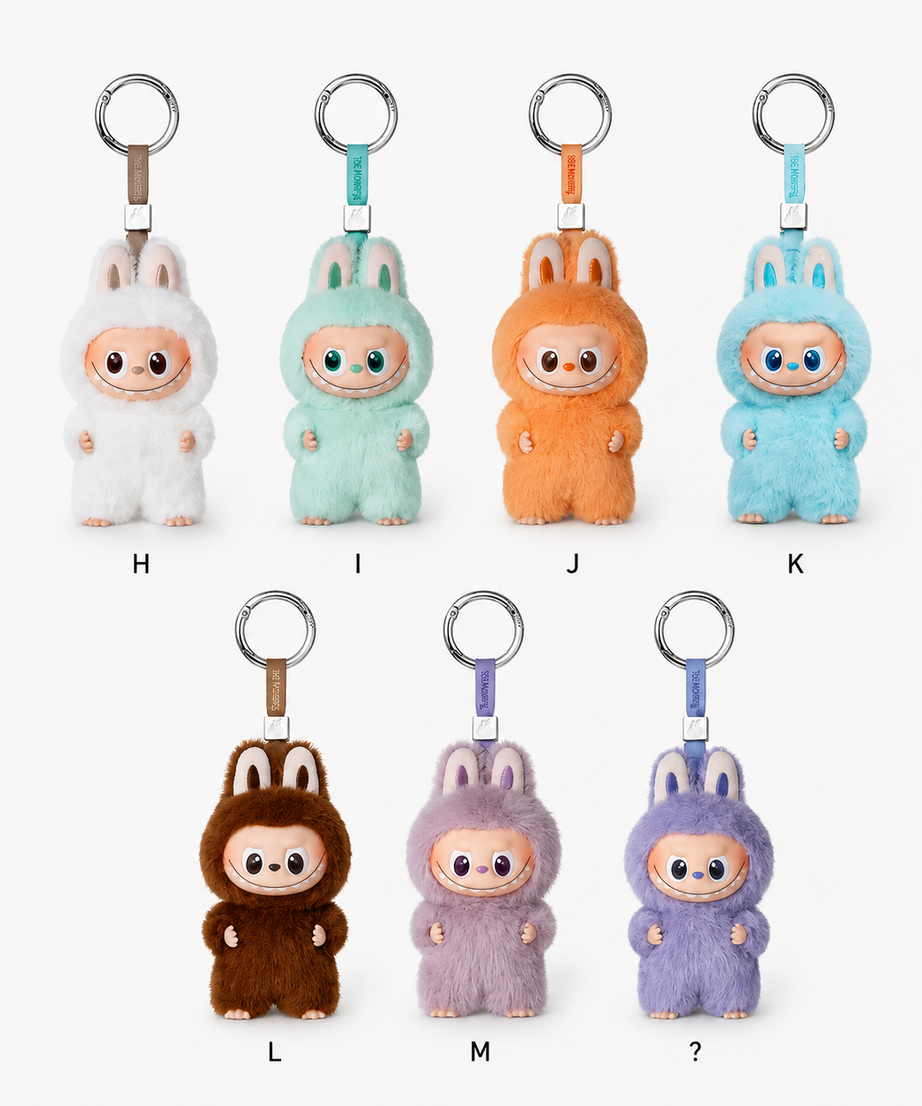 Labubu Plush Keychain | Cute Bunny Monster Bag Charm | Collectible Plush Doll Key Ring | Backpack & Purse Accessory