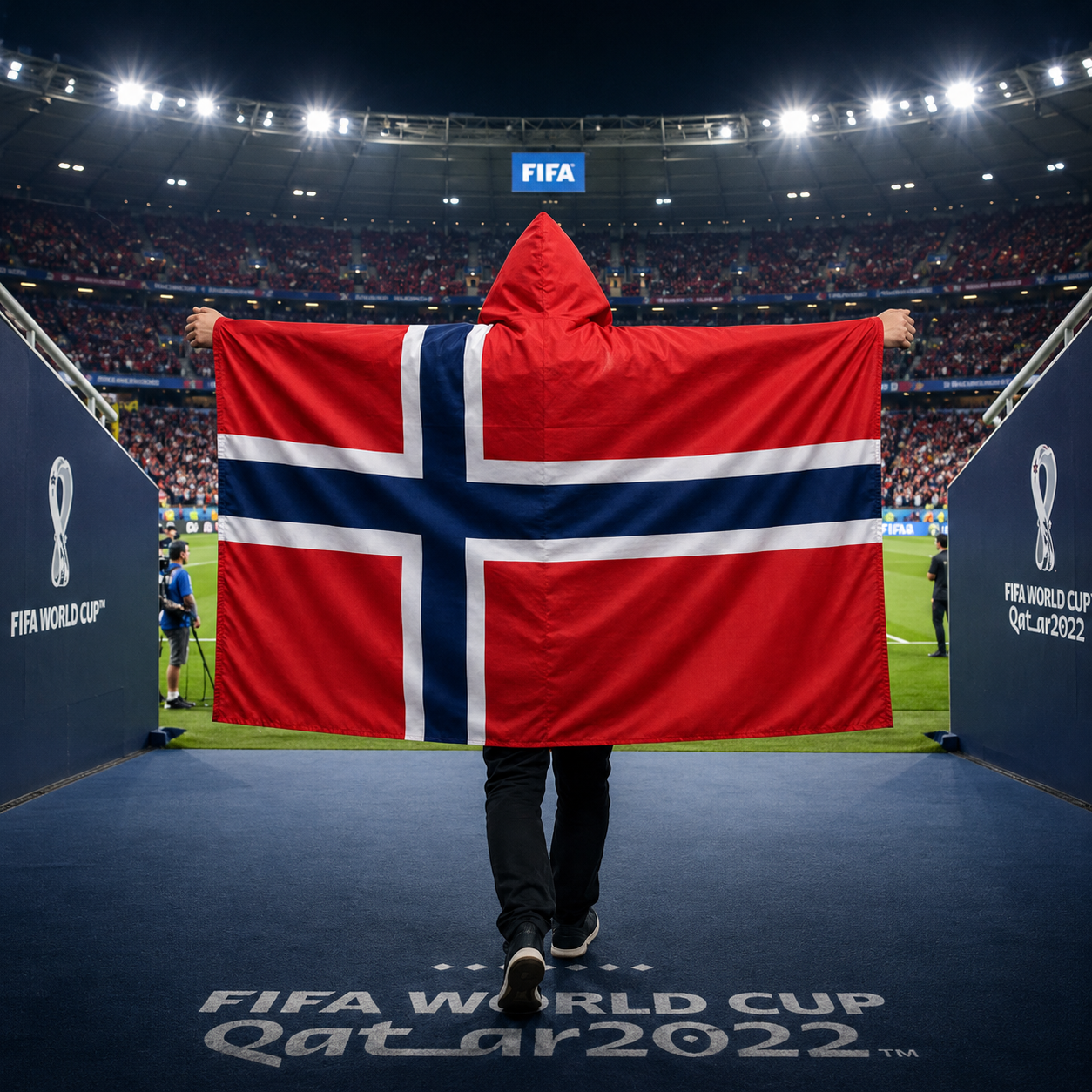 Hooded Football Fan Flag Cape Poncho for Soccer Match Party
